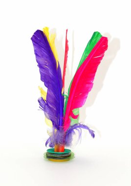 Geleneksel Çin oyunu Jianzi için bir servis horozu.