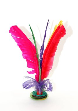 Geleneksel Çin oyunu Jianzi için bir servis horozu.