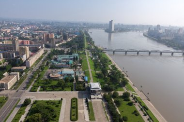 Pyongyang şehir görüntüsü.