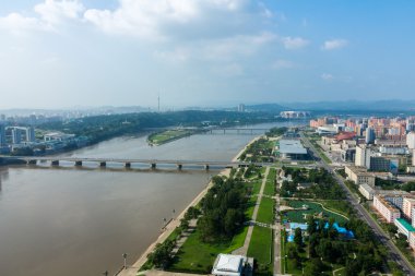 Pyongyang şehir görüntüsü.