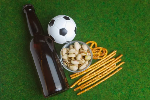 Selection of party food for watching football championship — Stock Photo, Image