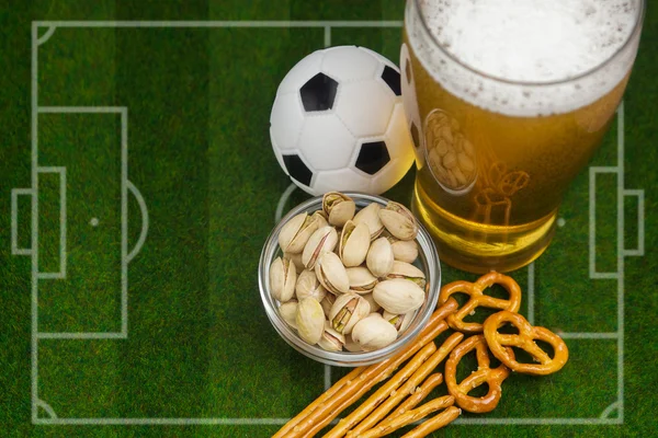Urval av party mat för att titta på fotbolls-EM — Stockfoto