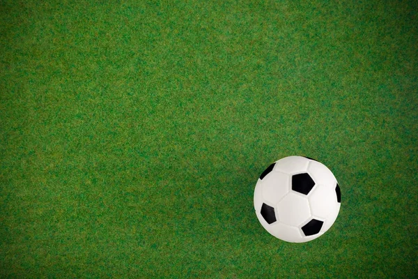 Soccer football field grass ball background. Flat lay. Top view — Stock Photo, Image