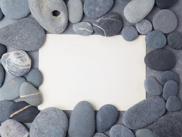 Sea stone frame border background. Top view. Flat lay — Stock Photo, Image