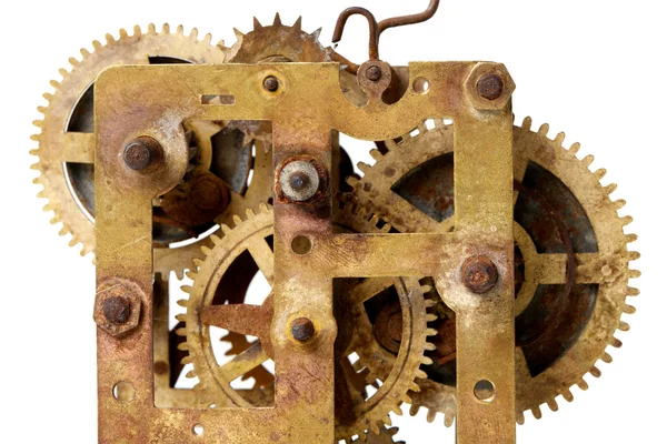 Old clock mechanism with gears — Stock Photo, Image