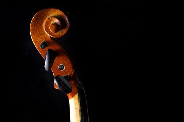 黒に分離されたバイオリンのクローズ アップ — ストック写真