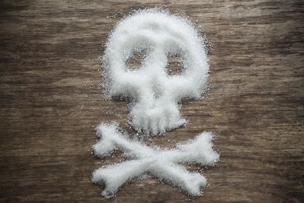 Unhealthy white sugar concept — Stock Photo, Image
