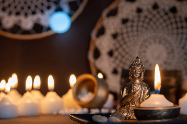 Bild Buddhistiskt Tempel Bredvid Ljus — Stockfoto