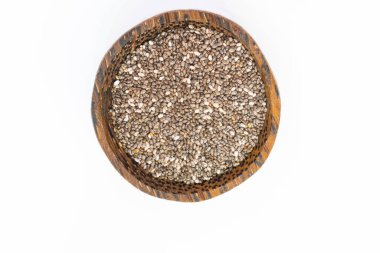 Sağlıklı yemek için ön planda güzel chia tohumları