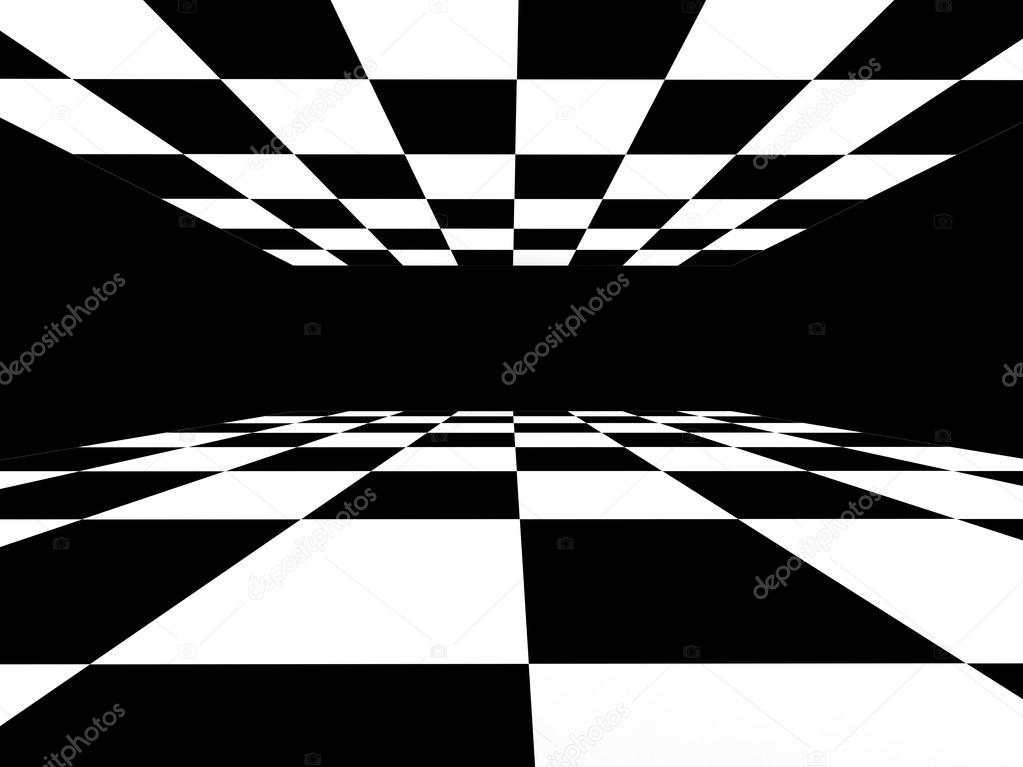 Checkered black and white abstract background