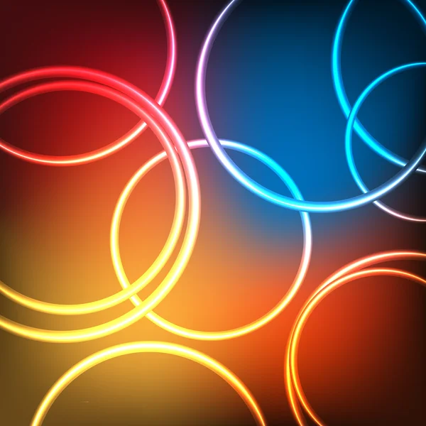 Soyut parlak neon daireler