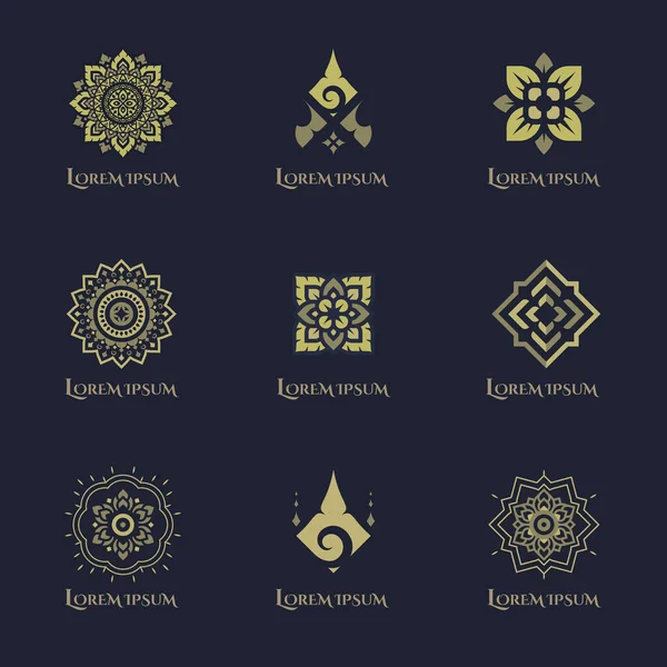Lüks konsept logo tasarım vektörü seti.