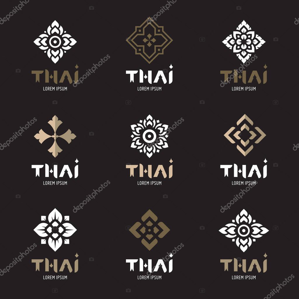 Thai concept logo design vector set.
