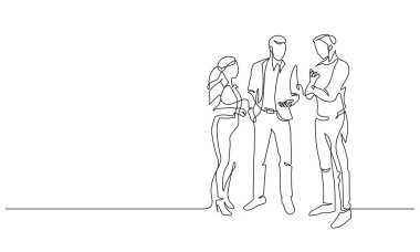 İş dünyası tartışması üç kişi konuşuyor