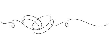 wedding rings fourish art contiunuous line drawing romantic element
