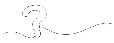 Soru işareti bir satır aralıksız minimalist sanat dekoratif kopya alanı karışıklığı kavramı çiziyor