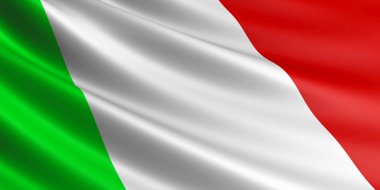 İtalyan bayrağı rüzgarda çırpınan.