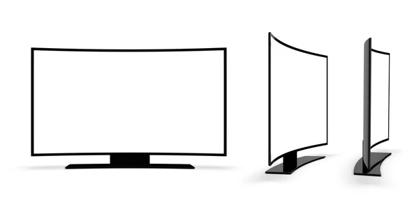 TV moderne sur fond blanc. Rendu 3d . — Photo