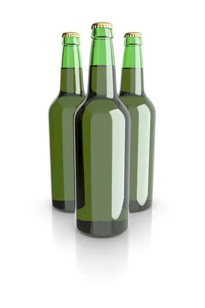 Flaska öl gröna färger. — Stockfoto