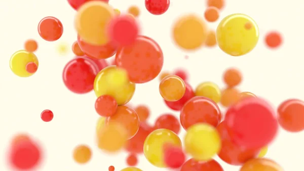 Abstract Red Yellow Orange Bubbles White Background Rendering — Stock Photo, Image