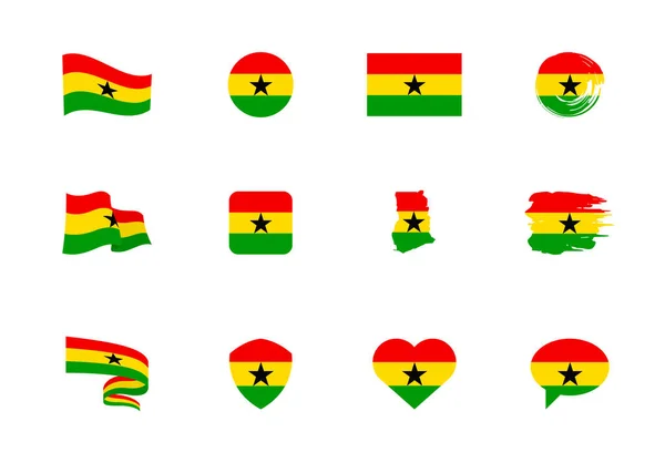 가나의 컬렉션 모양의 아이콘으로 플래그 일러스트 — 스톡 벡터