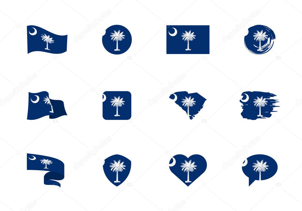 South Carolina - flat collection of US states flags.
