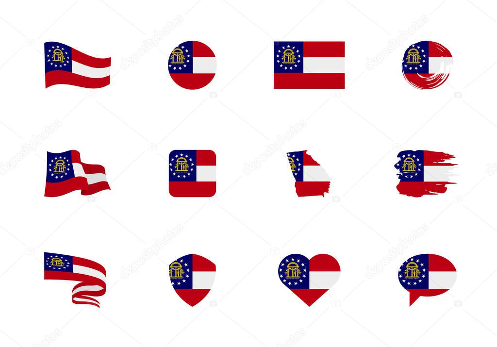 Georgia - flat collection of US states flags.