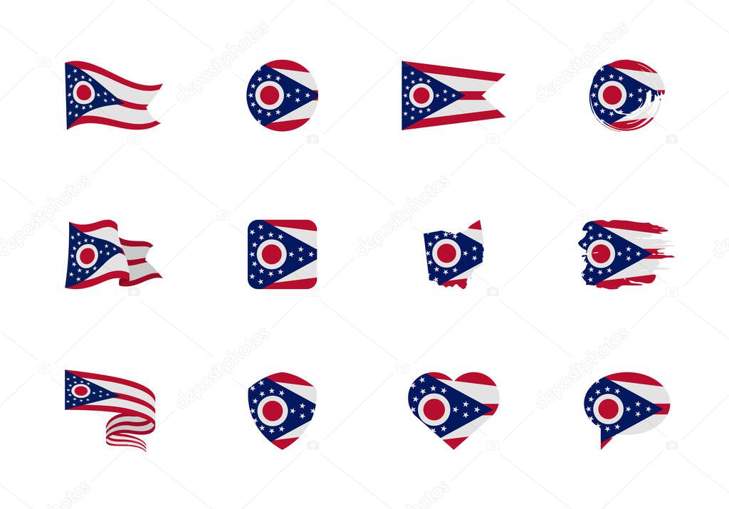 Ohio - flat collection of US states flags.