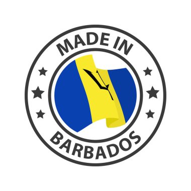 Barbados ikonundan yapılmış. Ülke bayrağıyla damgalanmış.