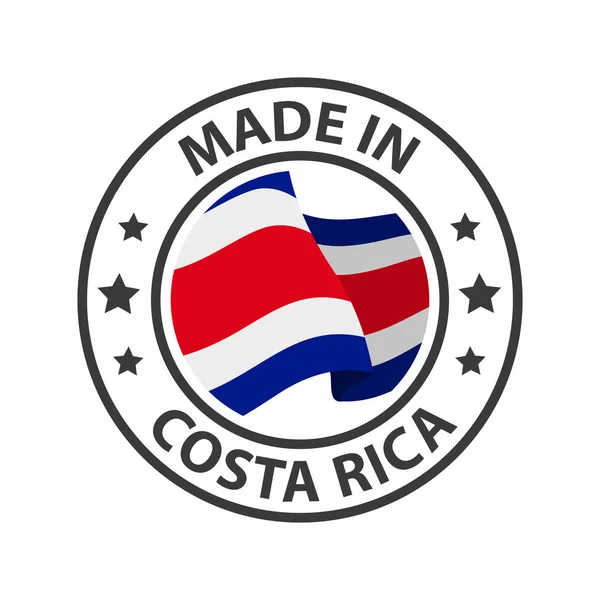 Costa Rica Ikonon Készült Ország Lobogójával Ellátott Pecsét — Stock Vector