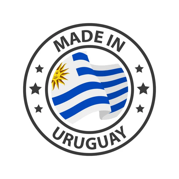 Uruguay Ikonból Készült Ország Lobogójával Ellátott Pecsét — Stock Vector