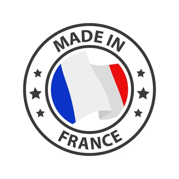 Franciaországban Készült Ikon Ország Lobogójával Ellátott Pecsét — Stock Vector