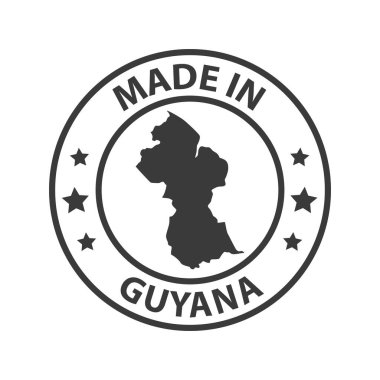 Guyana ikonundan yapılmış. Pul etiketi. Vektör illüstrasyonu