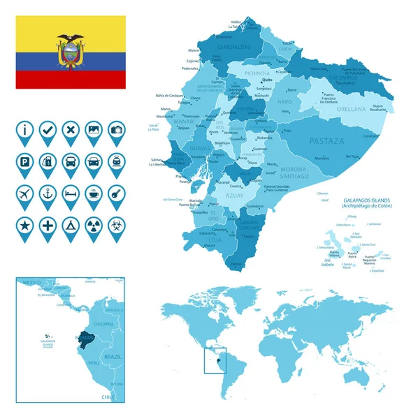 Espanha Mapa Azul Altamente Detalhado Ilustração Vetorial imagem vetorial  de gt29© 522076016