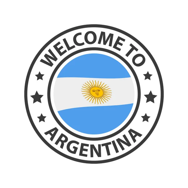 Bienvenidos Argentina Colección Iconos Bienvenida Sello Bienvenido Con Bandera Del — Vector de stock