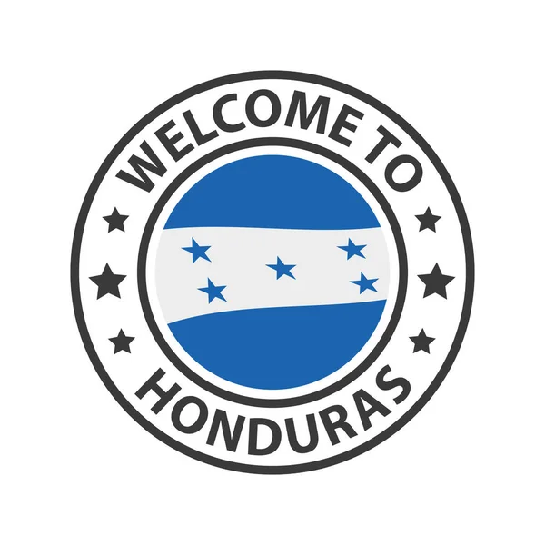 Bienvenidos Honduras Colección Iconos Bienvenida Sello Bienvenido Con Bandera Del — Archivo Imágenes Vectoriales