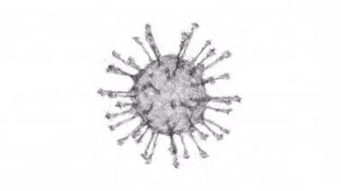 Coronavirus animasyonunun Siyah ve Beyaz 'ı.