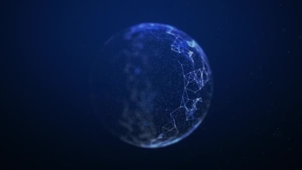 抽象的な青のプレキシス球の背景。アブストラクト｜仕事のテーマ、ビジネス、技術のためのプレキシス領域. — ストック動画