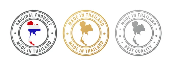 Made in Thailand - Komplettserie mit Landkarte und Flagge. Beste Qualität. Originalprodukt. — Stockvektor