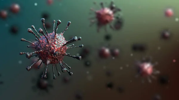 Coronavirus Covid Particles Virus Rendering — Stock Photo, Image