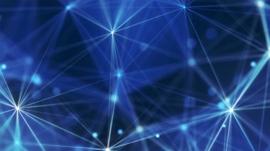 Mavi soyut teknoloji ve mühendislik geçmişi pleksus elementleri ve alan ayarlarının derinliği.