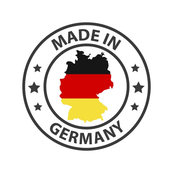 Made Germany Briefmarke Mit Landkarte — Stockvektor