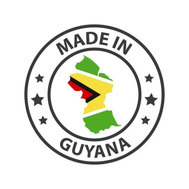 Guyana ikonundan yapılmış. Ülke haritasıyla damgalanmış