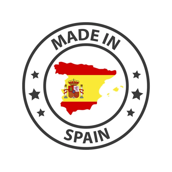 Fabriqué Espagne Icône Timbre Réalisé Avec Carte Pays — Image vectorielle