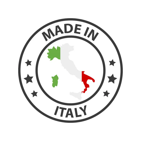 Icona Made Italy Francobollo Realizzato Con Mappa Del Paese — Vettoriale Stock