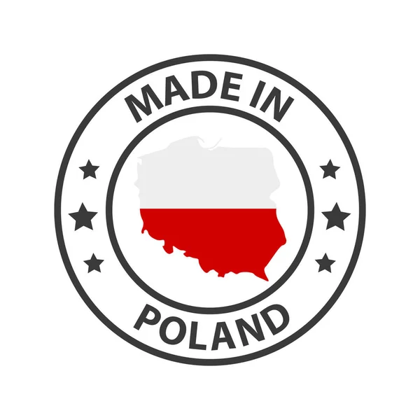 Made Poland Icon Stamp Made Country Map — Stock Vector