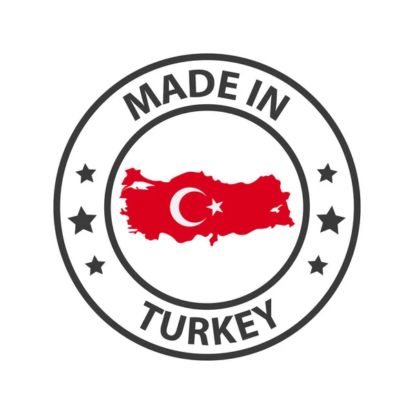 Fabriqué Turquie Icône Timbre Réalisé Avec Carte Pays — Image vectorielle