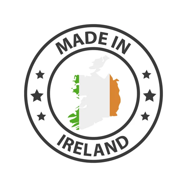 Made Ireland Icon Stamp Made Country Map — Stock Vector