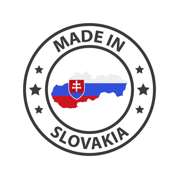 Tillverkad Slovakien Ikon Stämpel Tillverkad Med Landskarta — Stock vektor