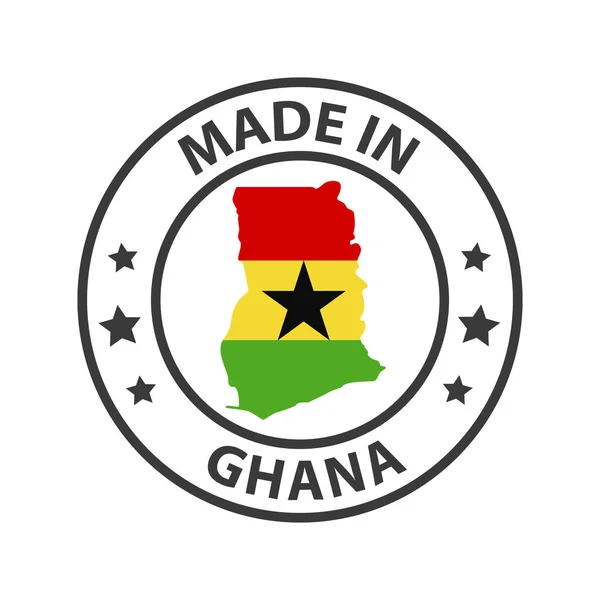 加纳制造的图标 贴有国别地图的邮票 — 图库矢量图片